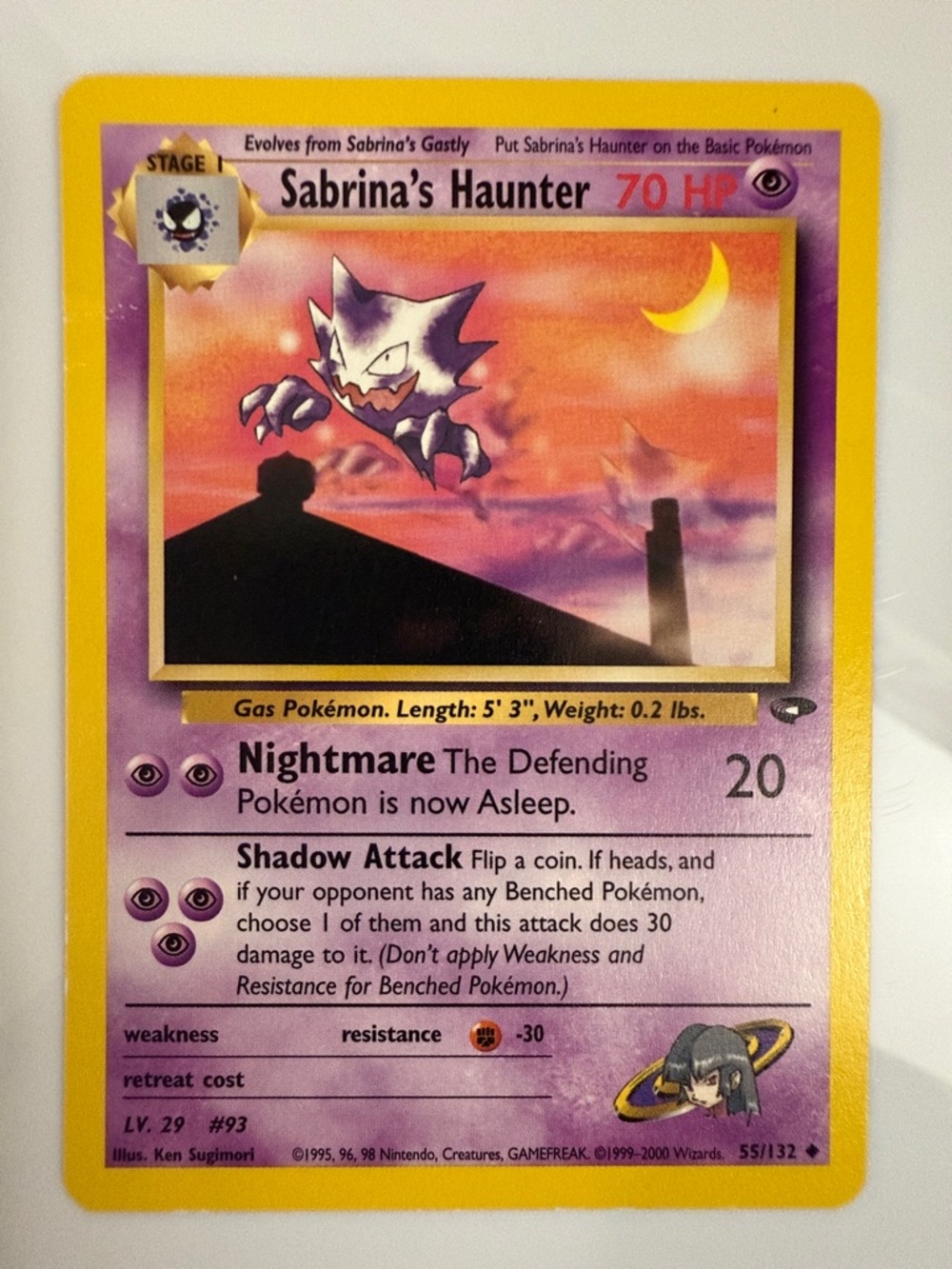 Sabrina's Haunter 55/132 Gym Challenge Unlimited Pokémon Card